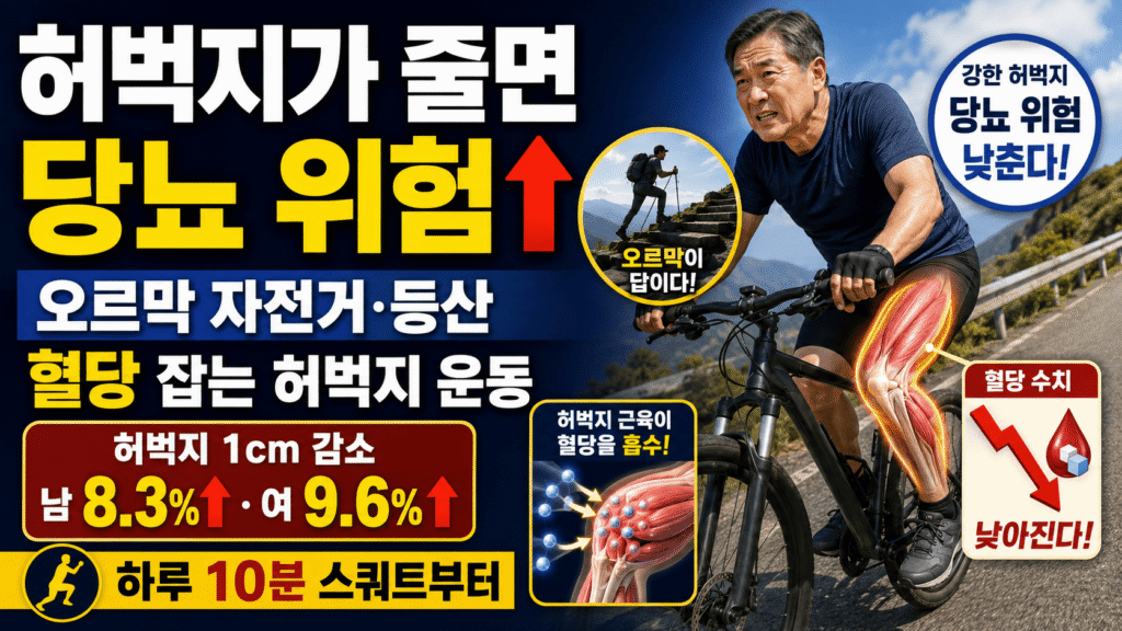 허벅지 근육 당뇨 자전거 등산 하체 운동 5060 혈당 관리