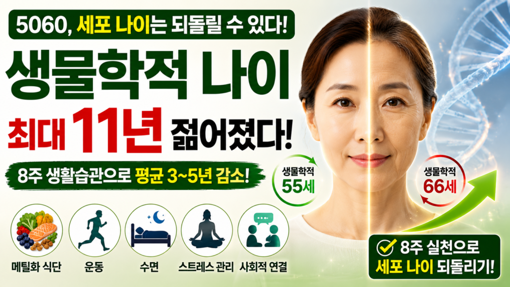 생물학적 나이 11년 젊어진 50대 여성 후성유전학 8주 프로그램