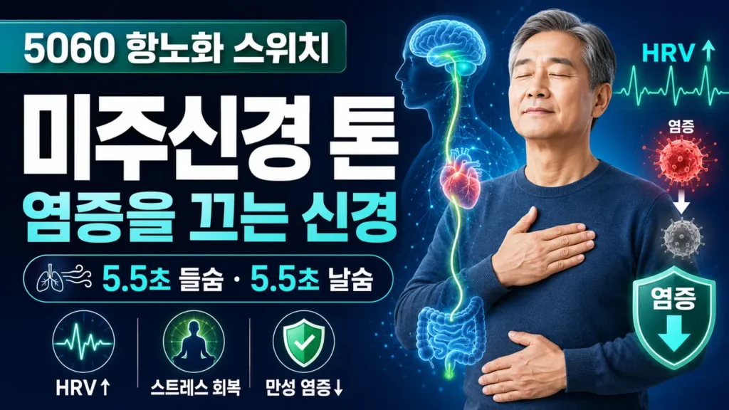 미주신경 톤 강화 노화 스위치와 60대 염증 조절 신경 회로