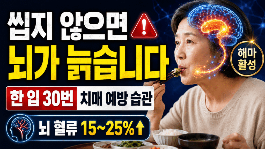 씹기 : 뇌 건강을 결정한다: 저작 기능이 치매 위험을 낮추는 과학적 이유 씹기 뇌 건강 저작 기능 치매 예방 해마 자극 60대 삼차신경