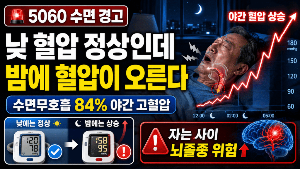 야간 고혈압 수면 무호흡 OSA 논디퍼 60대 뇌졸중 혈압 관리