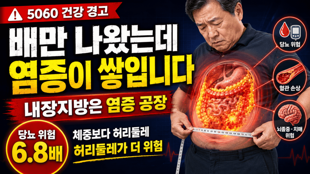 내장지방 만성염증 대사성 염증 사이토카인 60대 당뇨 심혈관 예방