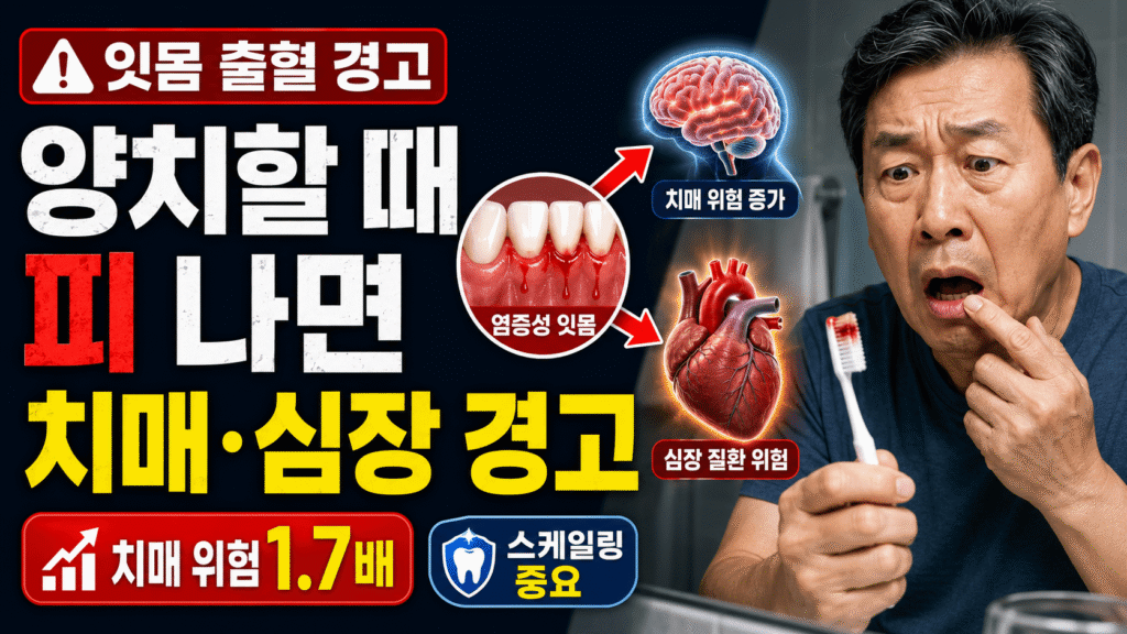 잇몸병 치매 위험 스케일링 심근경색 뇌졸중 예방 60대
