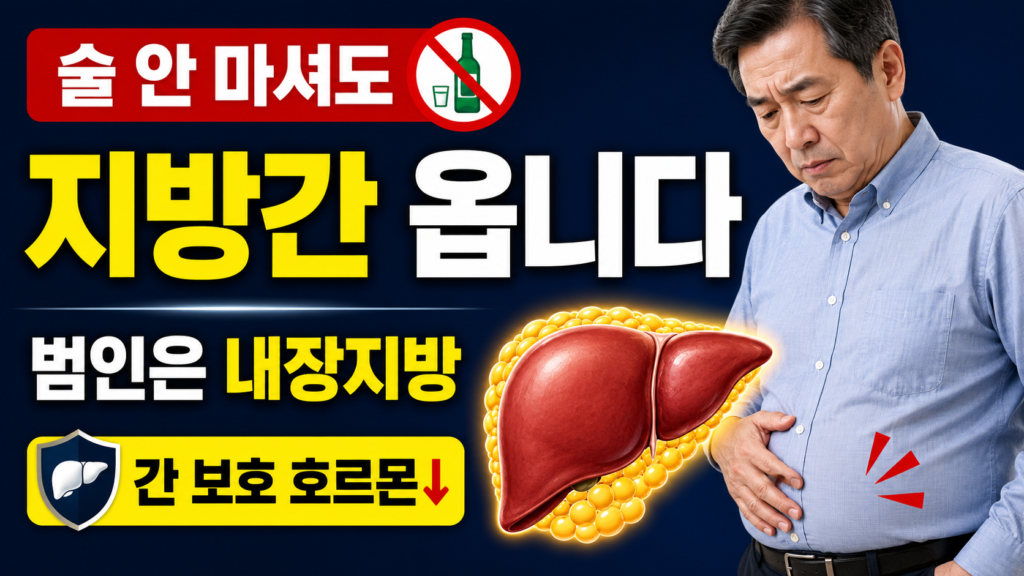 아디포네크틴 지방간 MASH 비알코올성 지방간염 60대 간 건강 내장지방