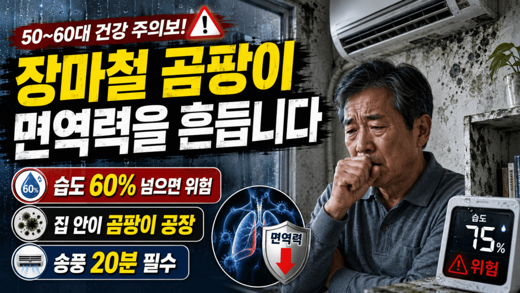 장마철 곰팡이 면역력 60대 마이코톡신 실내공기질 호흡기 만성염증