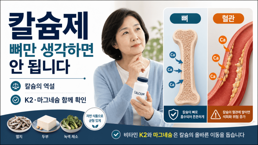 칼슘의 역설 60대 관상동맥 석회화 비타민K2 MGP 혈관 건강