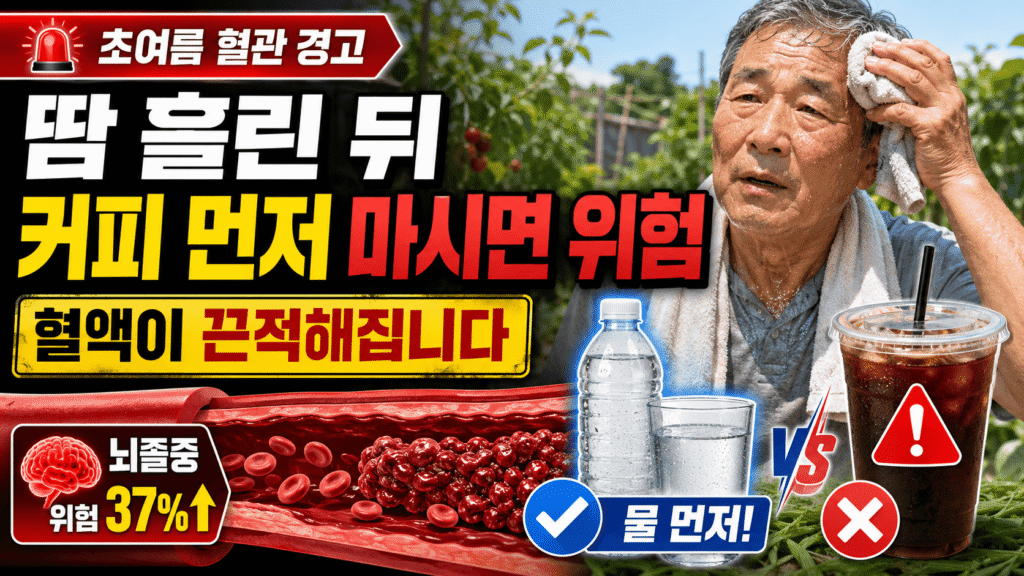 여름 탈수 혈액 점도 상승 아이스커피 60대 뇌경색 예방
