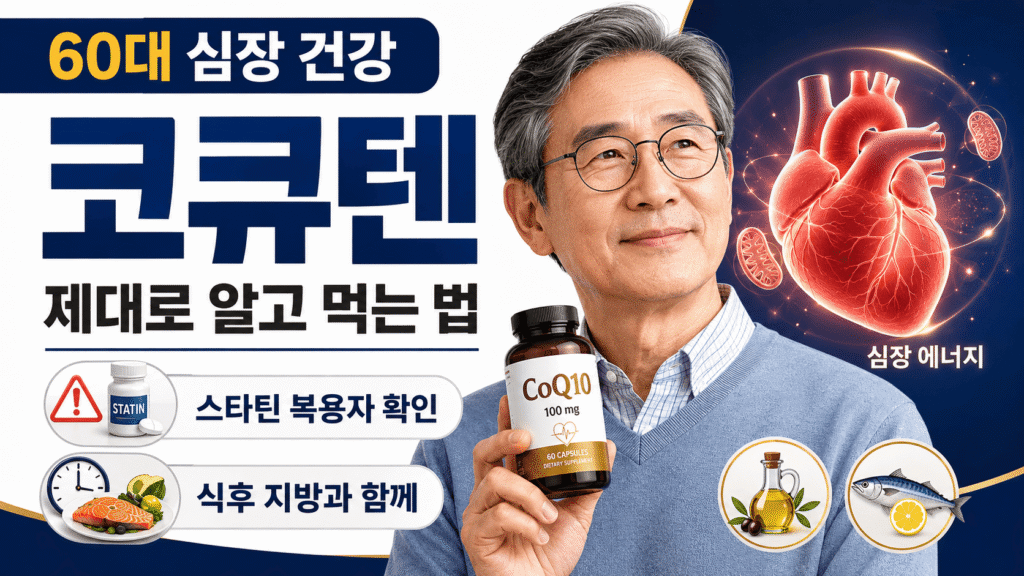 코큐텐 심장 건강 미토콘드리아 ATP 에너지 60대 셀레늄
